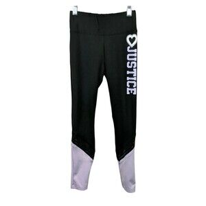 Justice Active Legging  Girls Size 10  Athleisure Athletic Yoga  Black Purple
